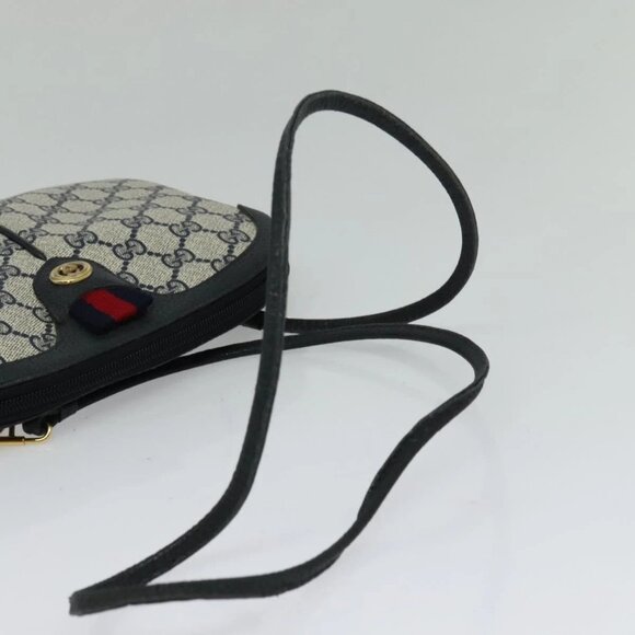 GUCCI GG Supreme Sherry Line Shoulder Bag PVC Navy Gold 904 02 047 Auth SW846 - Picture 8 of 16